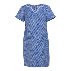 KATE SPADE Blue & White Tweed Shift Dress Size 10